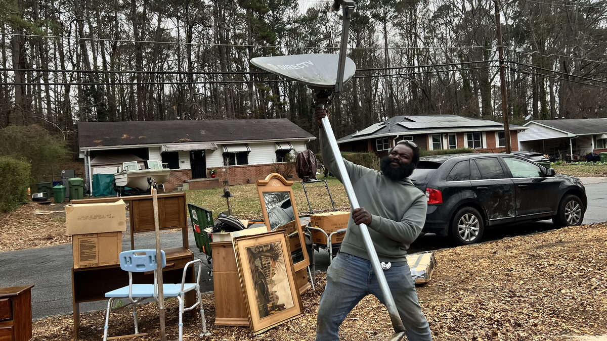 Yard cleanup in progress